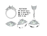 Sterling Silver Semi Mount Ring Setting Round RD Center主石mm - Syzjewelry